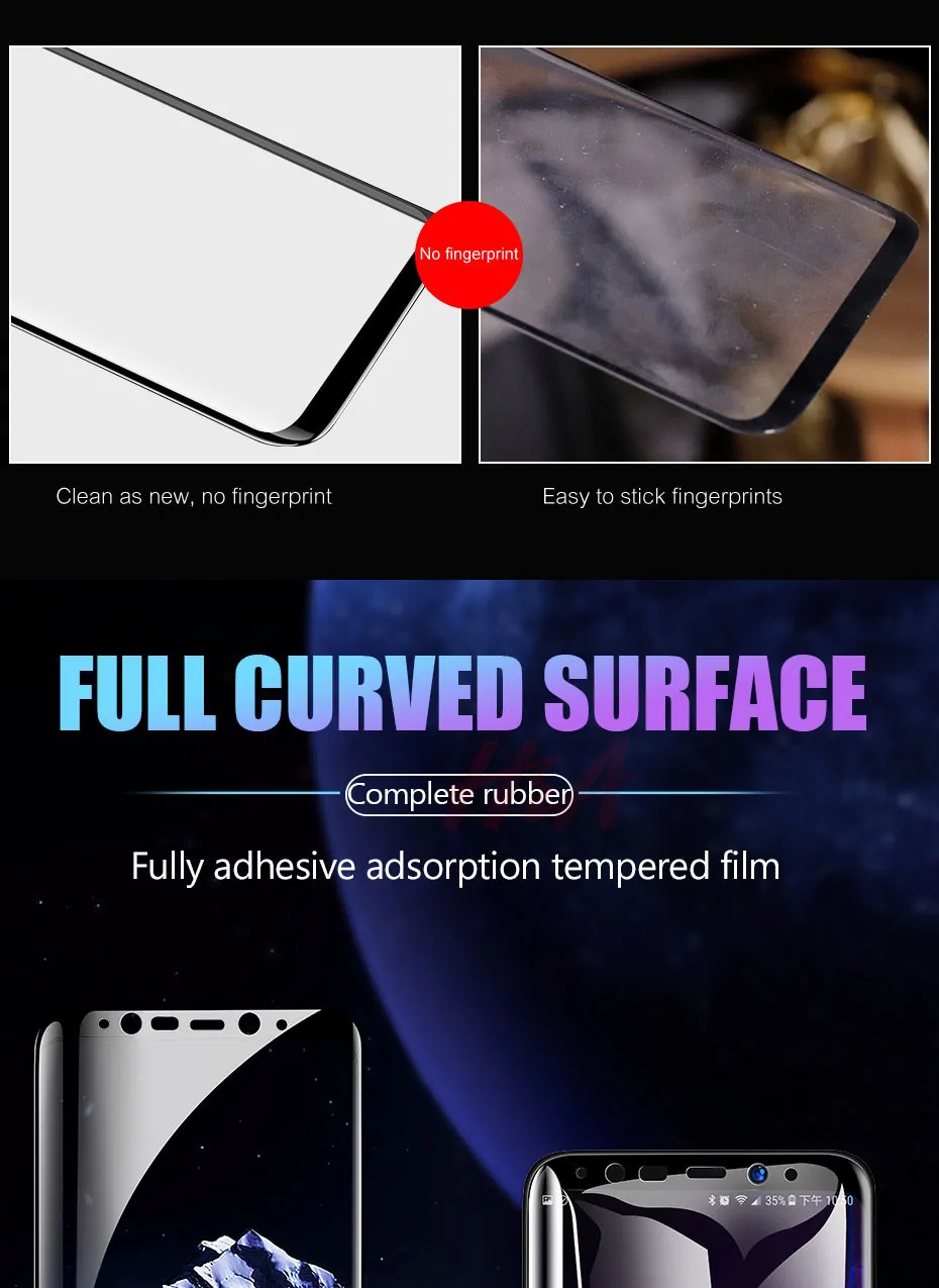 Полный закругленный протектор экрана для samsung Galaxy S10 S8 S9 Plus S10E закаленное стекло на S10E lite Note 8 9 защитная пленка