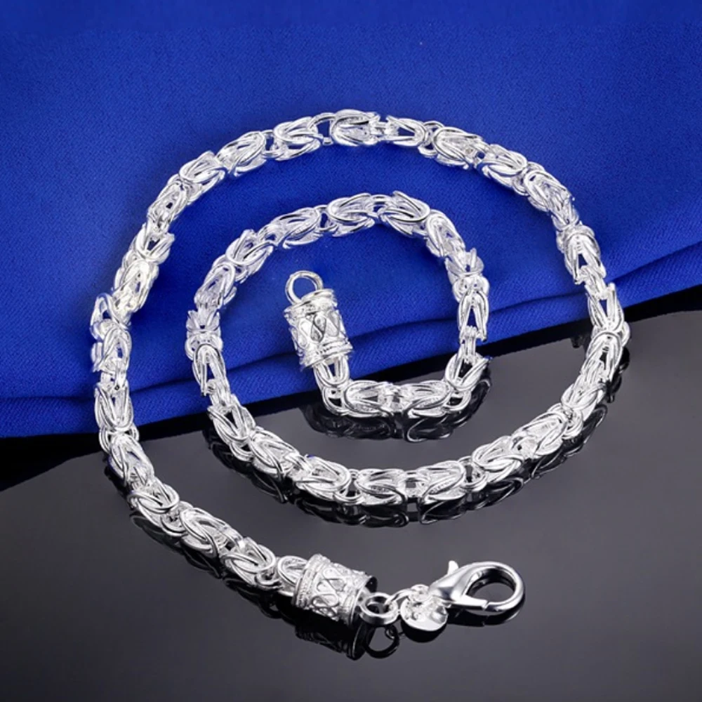 47 см/6 мм серебро Сингапур Twisted цепь Цепочки и ожерелья воротник де Прата для Для