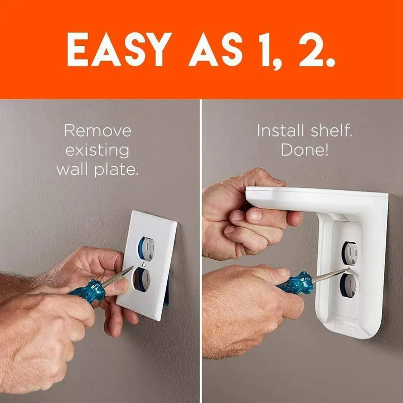 Полка с розеткой питания экономичное решение для любых вещей до 10 фунтов