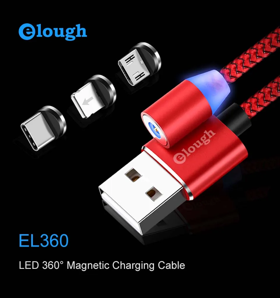 Магнитный зарядный магнитный кабель micro usb тип с для зарядного устройства iphone Elough для зарядного устройства iPhone кабел