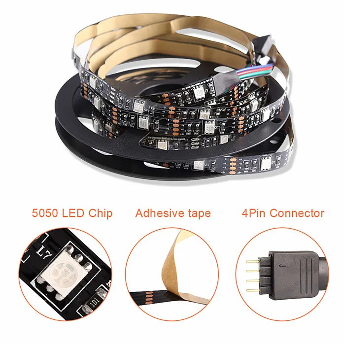 DC5V USB Светодиодная лента 5050 RGB лента с 20key ИК-пультом дистанционного управления музыкой датчик звука 1 м 2 м 3 м DIY Светодиодная лента световой полосы ТВ