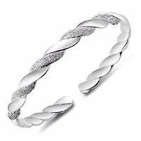 hot sale free shipping wholesale fashion women female jewelry elegant 925 sterling silver bangles cuff bracelets high quality