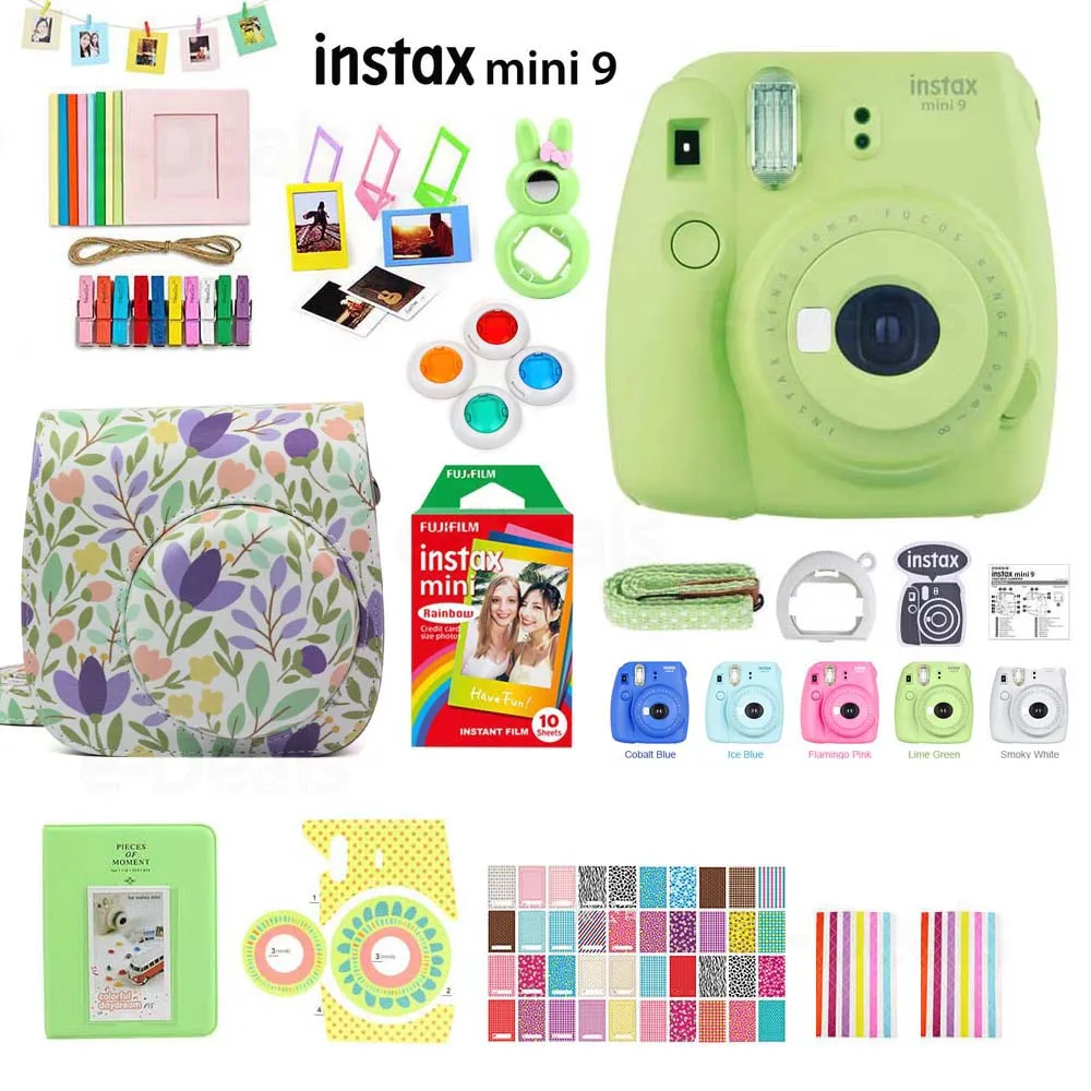 Мгновенная фотокамера Fujifilm Instax Mini 9 5 цветов радужная пленка комплект аксессуаров