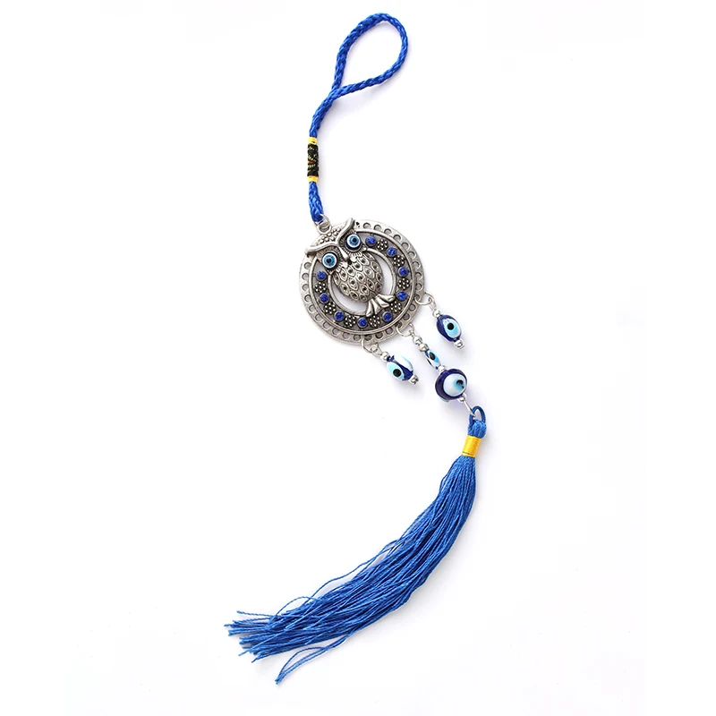 1 шт. EVIL EYE Fashion Blue Eye сплав сова Подвески Брелок и автомобильный подвесной