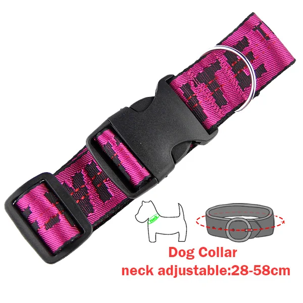 Rose Red Collar 1,6 м регулируемый ошейник и поводок для домашних животных, нейлоновый поводок, ошейник для щенков, поводок для беговых собак, поводок для маленьких щенков, кошек - Цвет: Rose Red Collar