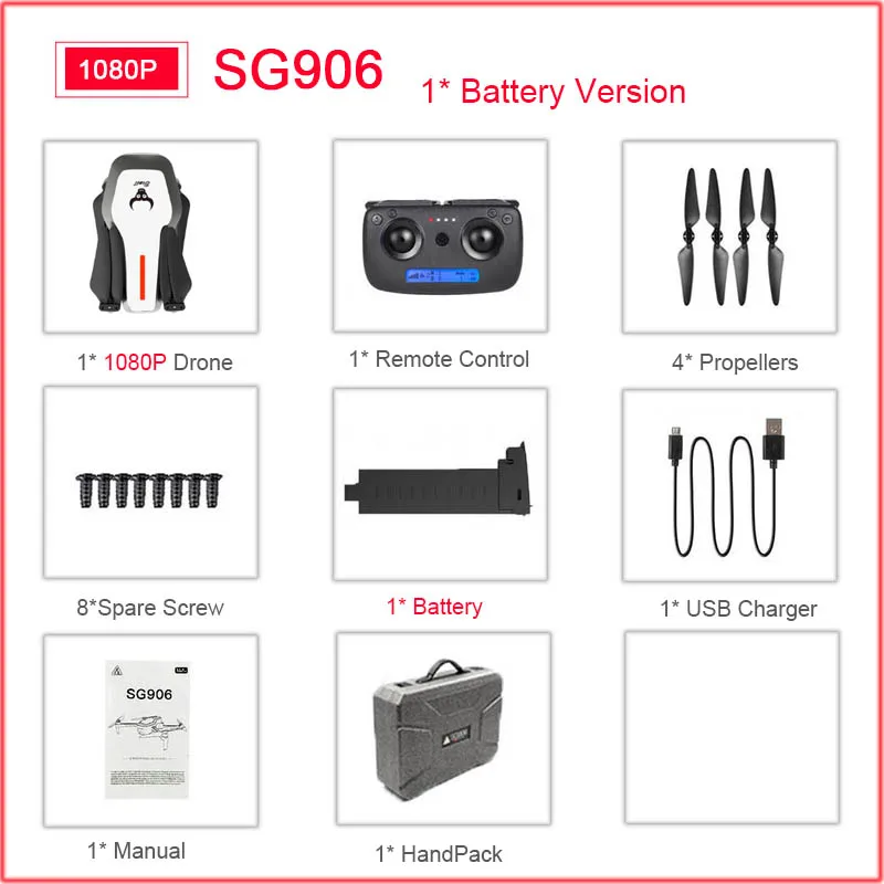 SG906 5G 1080P 4K HD WiFi камера Складная FPV игрушка, Дрон на дистанционном управлении RTF gps следить за мной/рука жестов стрельба 23 мин Время полета Вертолет - Цвет: W-1080P-1B-HandPack