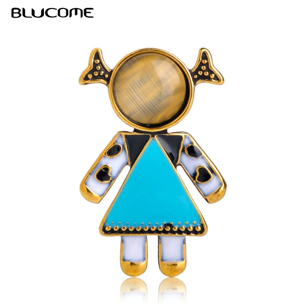 Женская разноцветная брошь Blucome из эмалированного сплава с изображением героев
