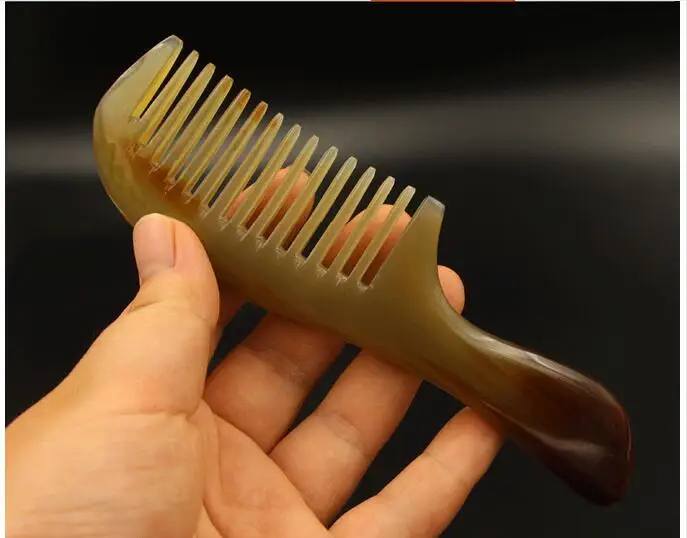 Hairdressing Supplies Natural Anti Static Ox Horn Comb Hair Care Massage Brush Straight Hairbrush Prevent Loss Combs Gift Sale