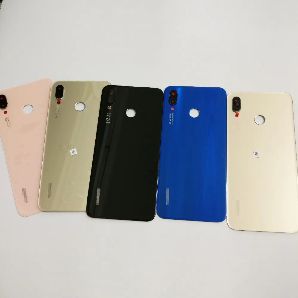 Черный/розовый/золотой/синий для huawei P20 lite/Nova 3E сменная стеклянная задняя крышка батарейного отсека чехол Корпус батареи задняя крышка