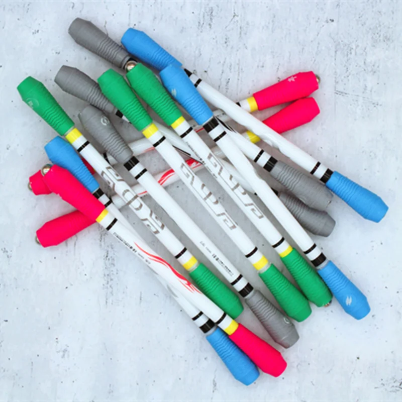2Pcs/Lot Antiskid Coated Spinning Pen Turn to Scroll Ballpoint Pen Enhance Learning Kids Office Supplies Multifunction