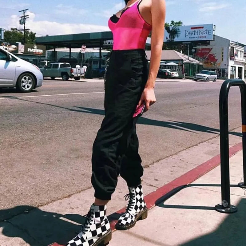 Однотонные Брендовые женские шаровары обычная высокая на выход летние новые