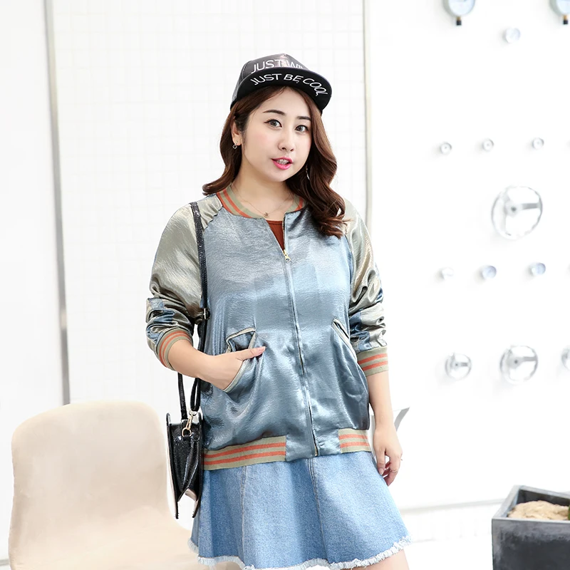 2018 Модные женские весенне-осенние куртки-бомбер в Корейском стиле Harajuku Свободные