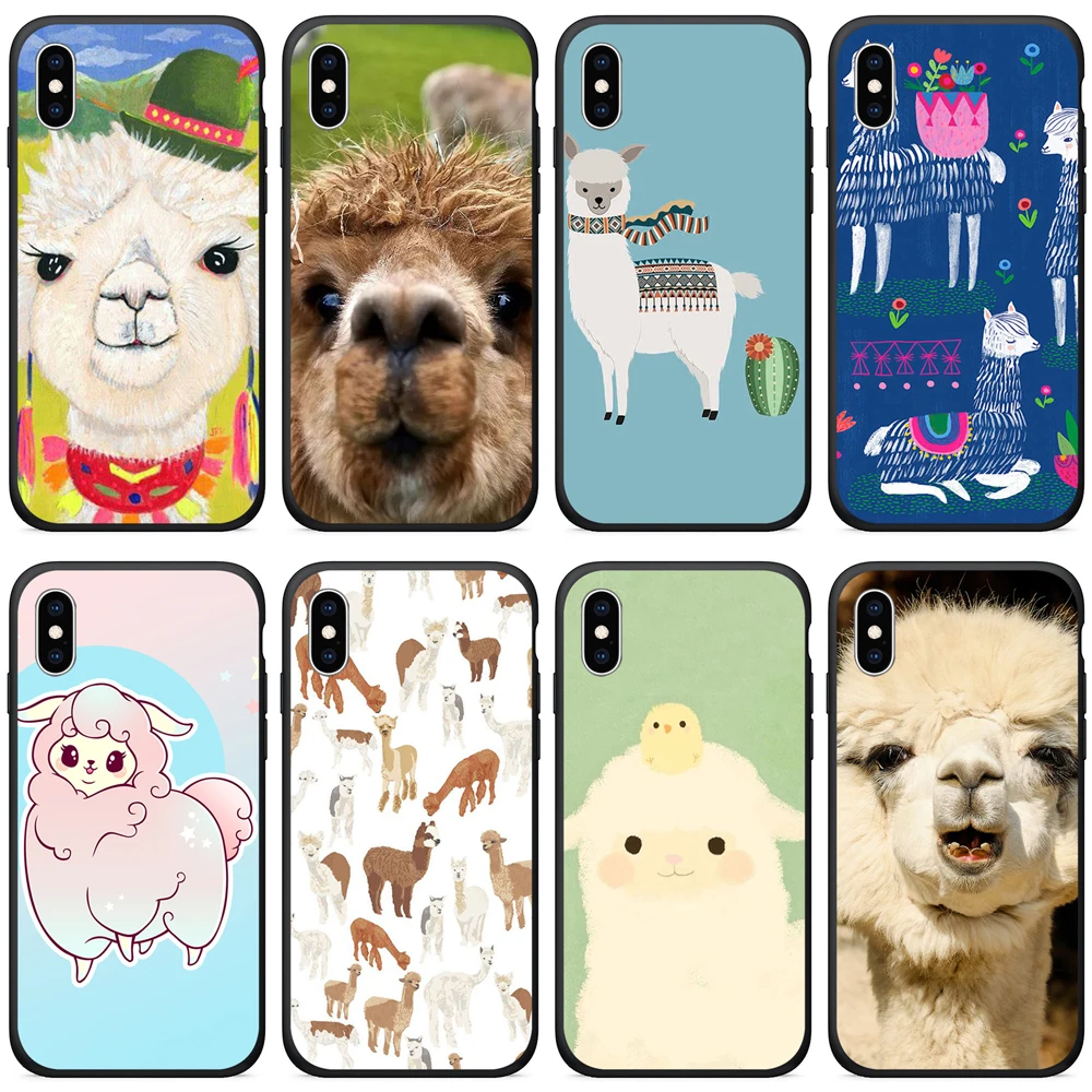 TPU чехол для телефона iPhone 6 силиконовая задняя крышка милый альпака x xr xs max 7 8 Plus 5 5S