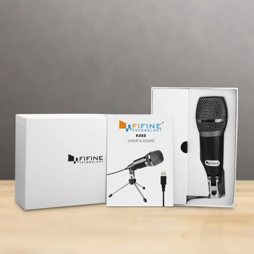 FIFINE USB микрофон для инструментальной игры видео запись youtube домашняя студия костюм для компьютера Macbook Высокая чувствительность K668-1