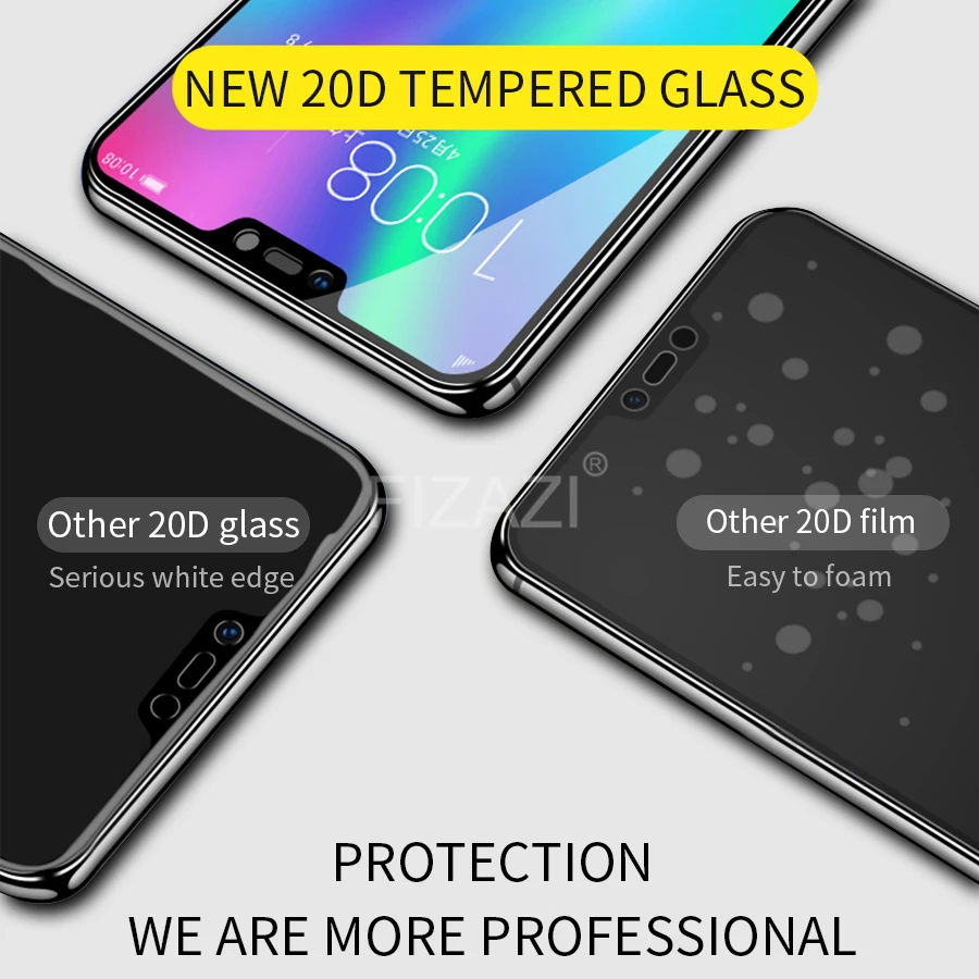 20D защитный чехол с полным клеем для Huawei Honor 8X View 20 Nova 4 3 20i P Smart Plus Y9 2019 защитная