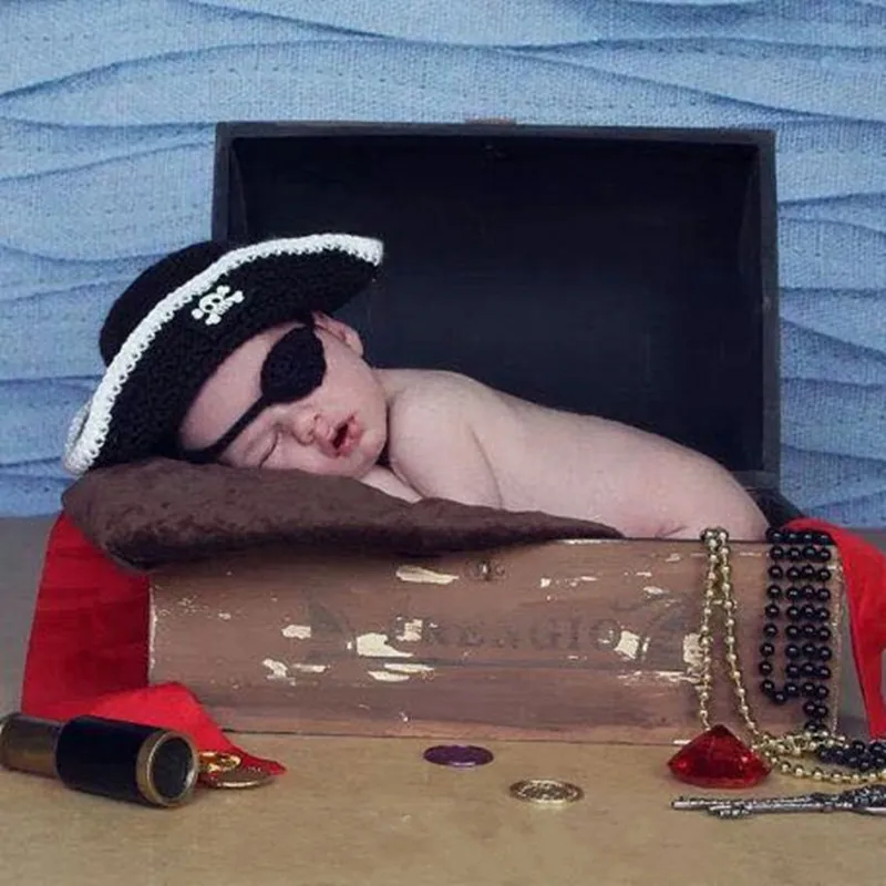 Шапка пирата капитана ручная работа черная детская мультяшная шапка реквизит