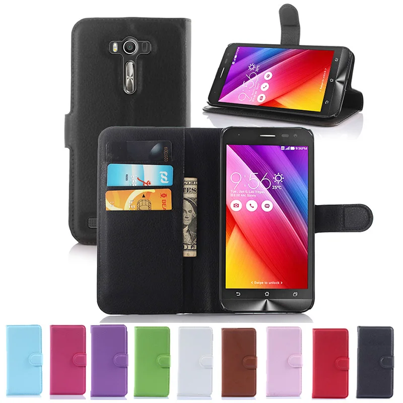 Роскошный чехол бумажник из искусственной кожи с откидной крышкой для Asus Zenfone 2