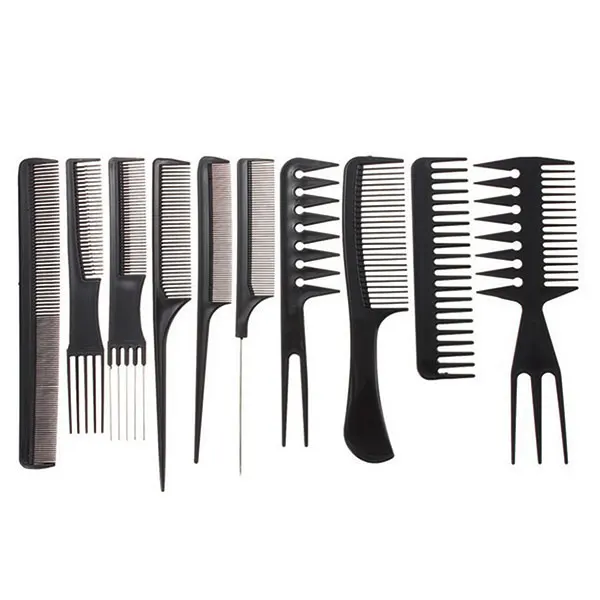10 pcs Professional Hair Comb Anti-static Barbershop Style Makeup Brush Salon Products Home DIY Styling Tools MV99 | Красота и