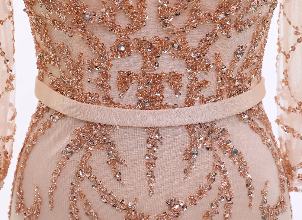Женское платье для вечеринки CloverBridal элегантное цвета шампанского с длинным