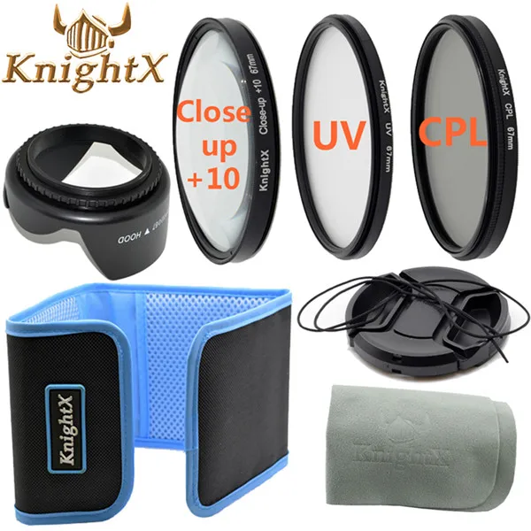 KnightX UV FLD cpl nd фильтр 67 мм набор объективов для canon eos 600d 1200d для Nikon d5300 d5500 d3300 d3200 d7100 t3i 49 52 55 58 мм - Цвет: 3 Filter 7in1  H