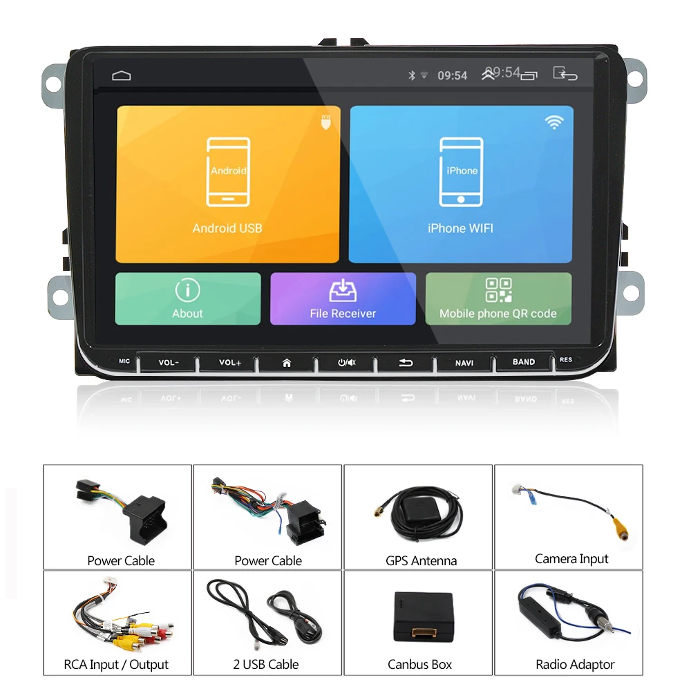 Автомагнитола Hikity мультимедийный плеер на Android с 9 &quotэкраном GPS Bluetooth для Passat Golf MK5