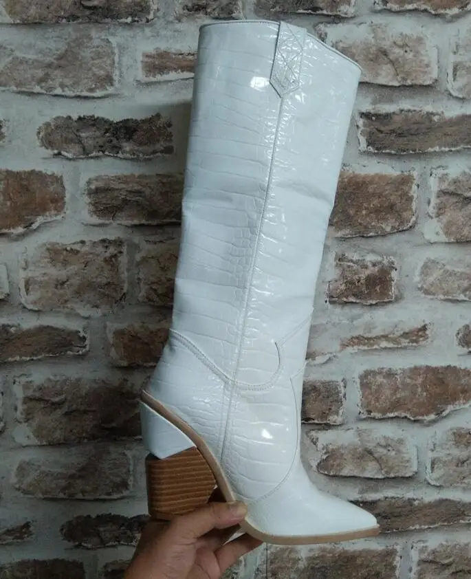Женские ковбойские сапоги ярких цветов из змеиной кожи botas mujer для женщин до