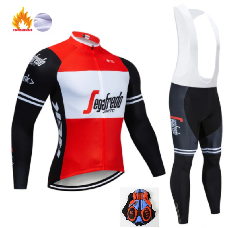 Winter Cycling set Испанская Мужская Зимняя Теплая Флисовая трикотажная одежда с длинным рукавом, набор трикотажных изделий для велоспорта, тренировочная одежда для велоспорта - Цвет: Winter Cycling set