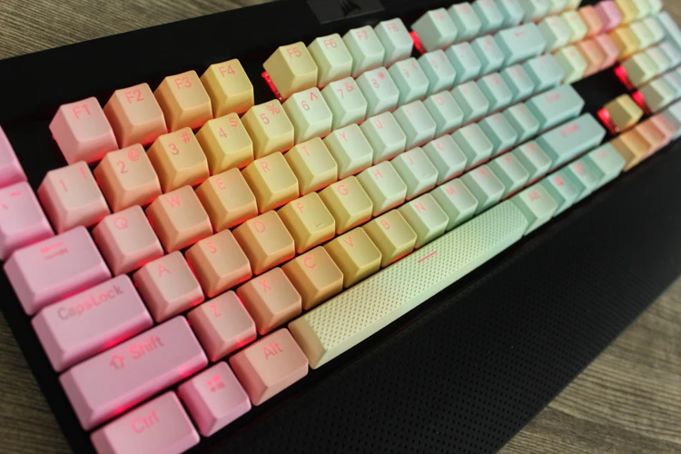 MP108/87 Ключи градиент цвета Подсветка PBT клавиши для Corsair STRAFE K65 K70 logitech G710 +