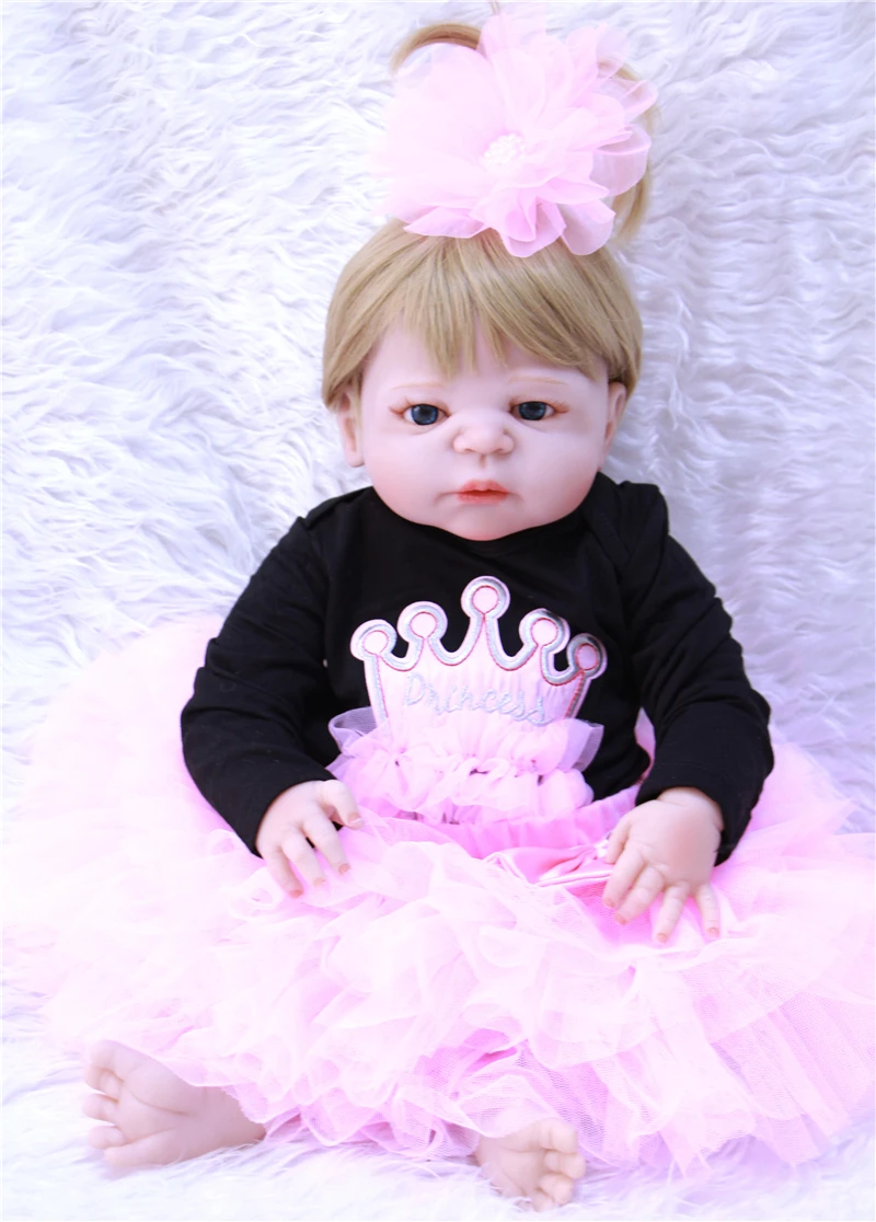 Милая кукла для маленькой девочки 22 &quot55 см силиконовая всего тела куклы детей