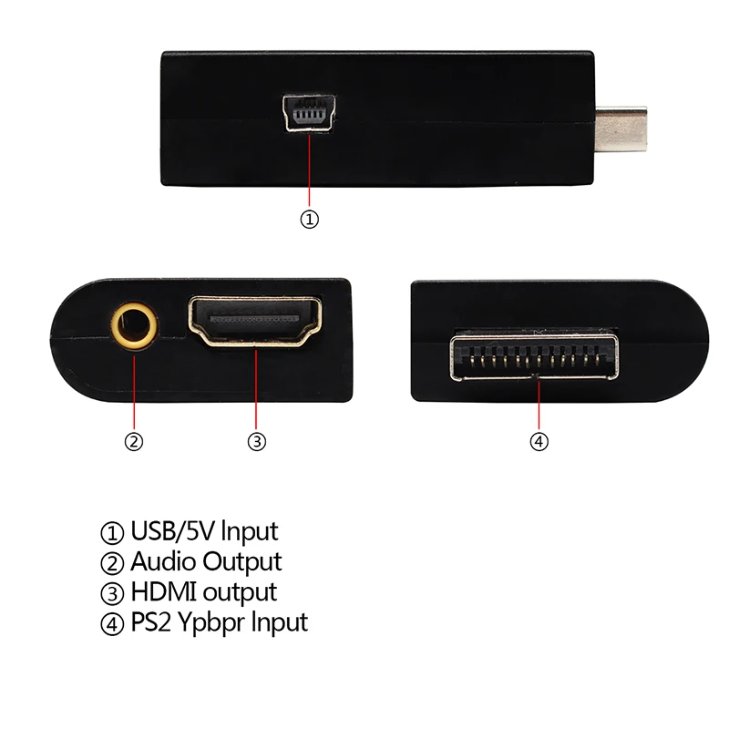 2 PS2 к HDMI адаптер конвертер с 3 5 мм аудио мужчин и женщин для 1 Вт Модель HDTV ПК