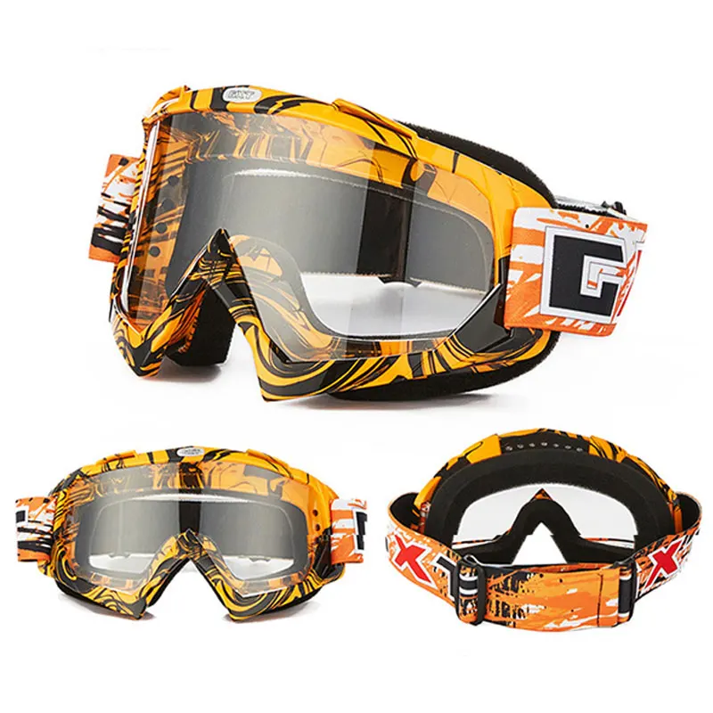 Orange-Black-Transpa GXT очки для мотокросса мотоциклетные очки es ATV MTB DH ветрозащитное стекло для катания на лыжах Moto Bike очки стекло для грязного велосипеда шлем козырьки линзы - Цвет: Orange-Black-Transpa