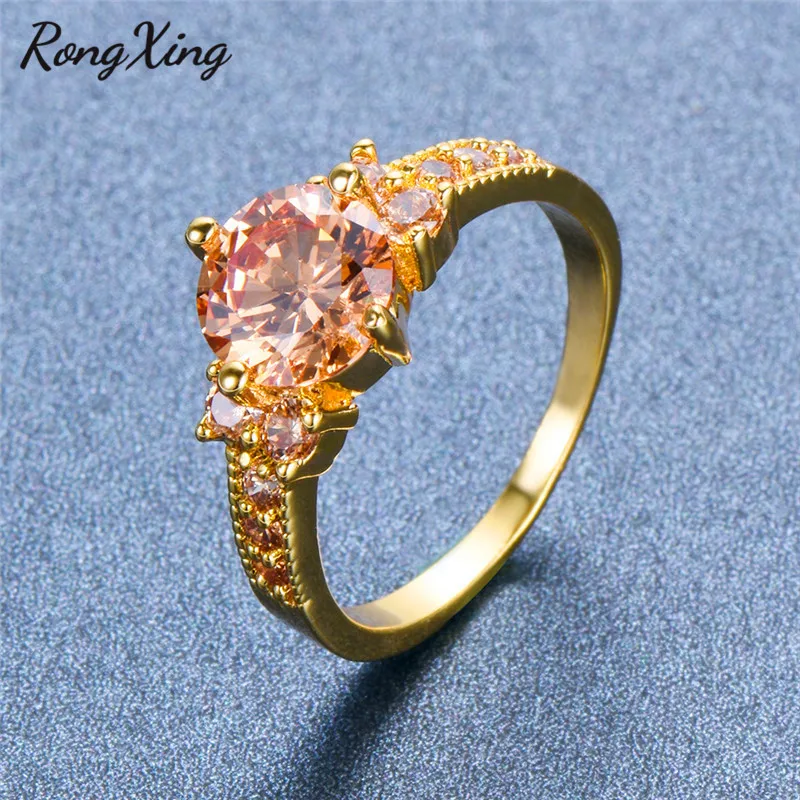 Женские кольца RongXing винтажное желтое золотое фиолетовое/Красное/синее кольцо с
