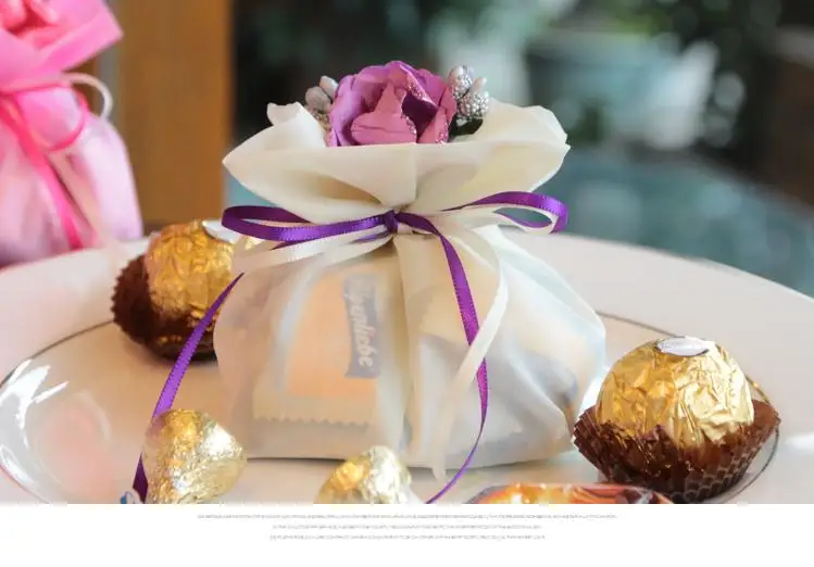 Подарочные сумки конфетного цвета в итальянском стиле мешочек из пряжи с