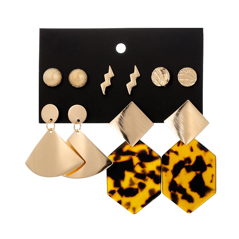 Панк Золото Смешанные геометрические нерегулярные металлические массивные