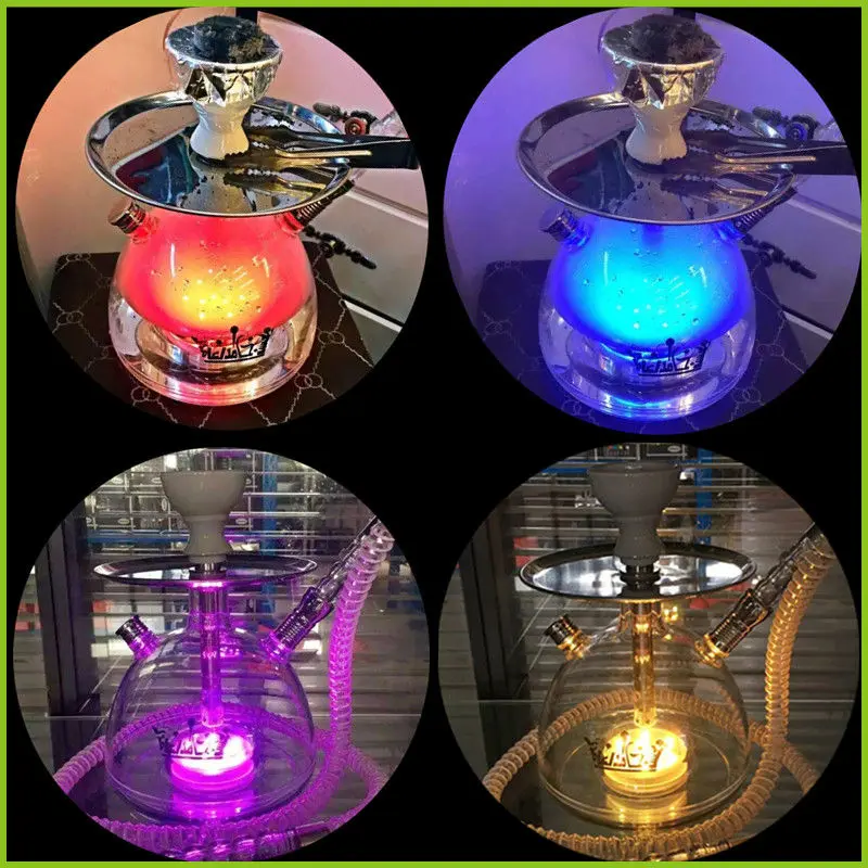

LED Acrylic plexiglass hookah set vapor hose shisha chicha electronic hookah vaporizer smoking hookah with LED light