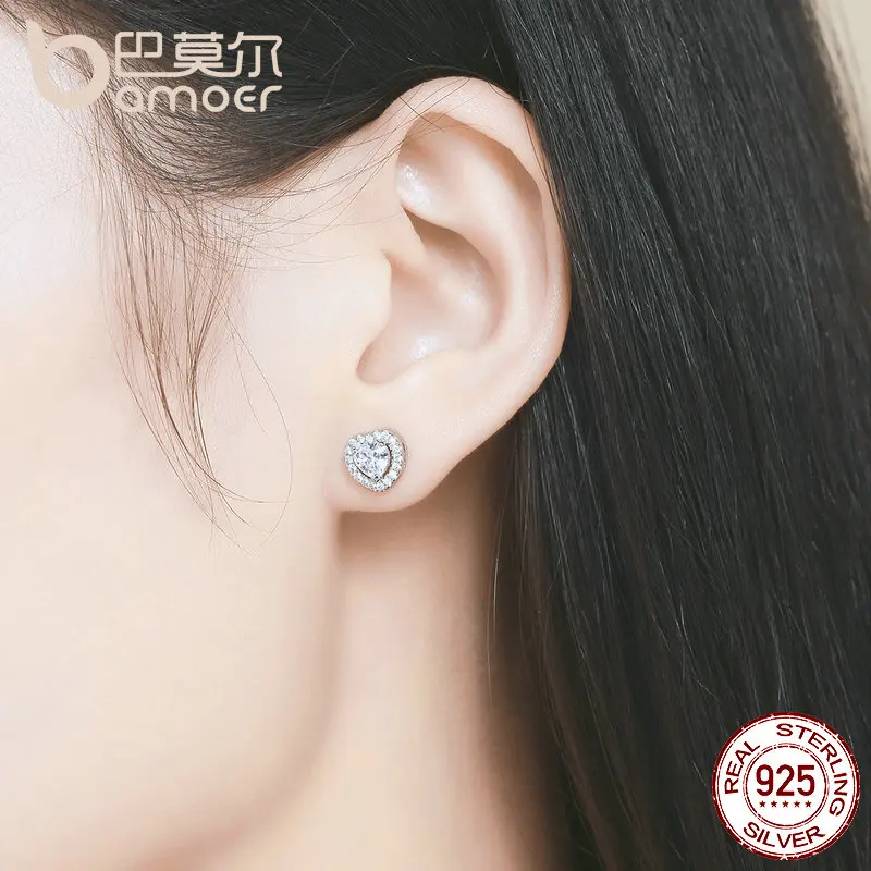 Женские серьги гвоздики из серебра 925 пробы с фианитом|stud earrings|stud earrings for womenearrings