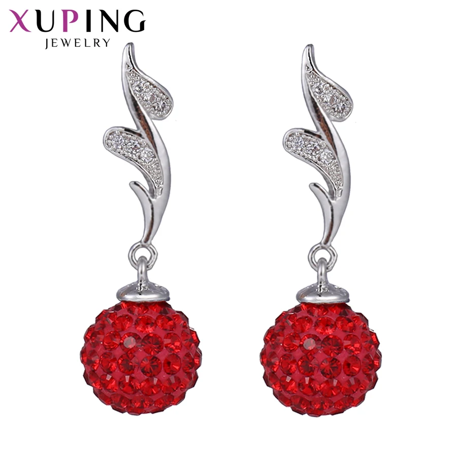 Модные высококачественные серьги Xuping с кристаллами и родиевым покрытием для