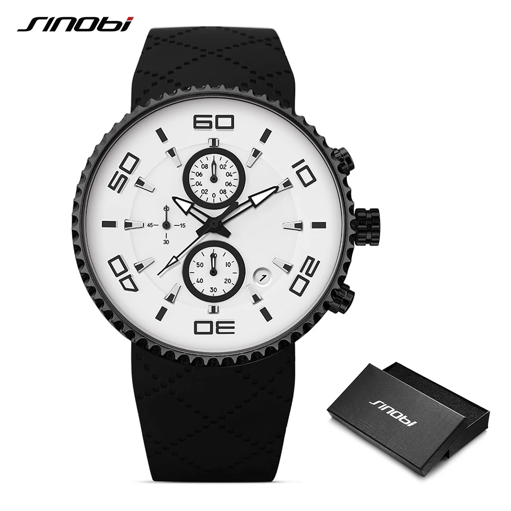Relojes спортивные часы модные мужские секундомер SINOBI 30 м водонепроницаемый