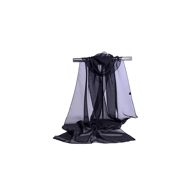 

2018 New Fashion Solid Women Scarf Vintage Ladies Solid Color Black Red White Scarves Warp summer women's scarf long shawl