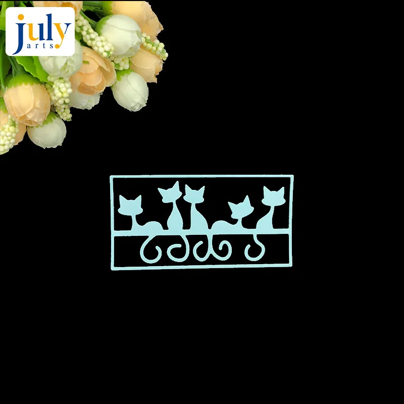 Julyarts Cute Cat Frame Cutting Dies Stencils Metal For DIY Scrapbooking Decorative Embossing Suit Card Die Template | Дом и сад