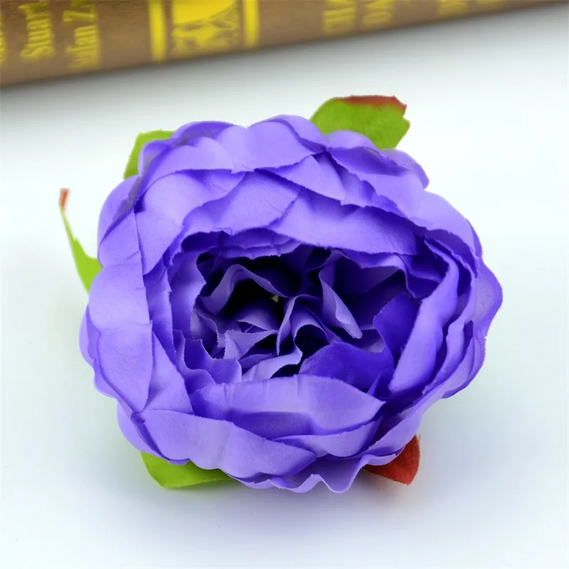 Purple 3 шт./партия 10 см дешевый Шелковый Искусственный цветок пиона голова для сада Свадебные украшения DIY настоящая сенсорная брошь поддельные цветы - Цвет: Purple