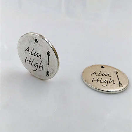 Посеребренные подвески в античном стиле круглые сделай сам 24 мм 10 шт./лот|antique