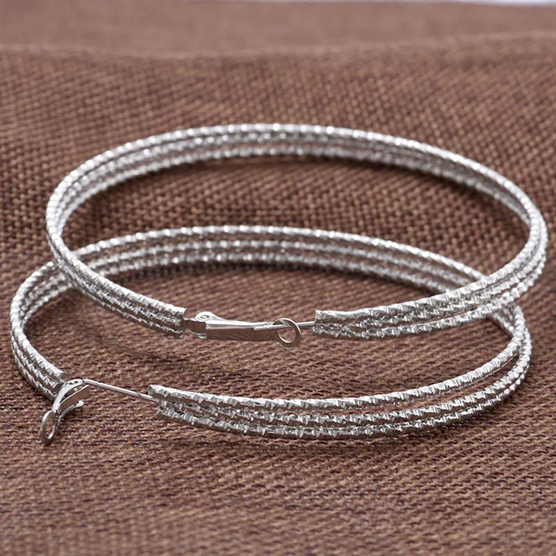 3 цвета панк стиль большие золотые серьги кольца для женщин модные Многослойные