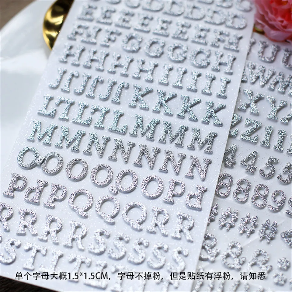Серебряная вспышка Алфавит бумажный стикер s Набор высечки для DIY Скрапбукинг