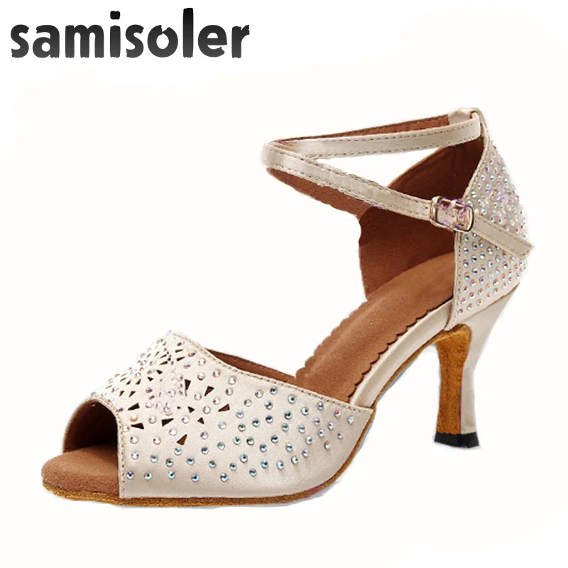 Samisoler Skin Satin Style Ballroom Dance Shoes Women Party ladies Latin shoes tango Professional | Спорт и развлечения