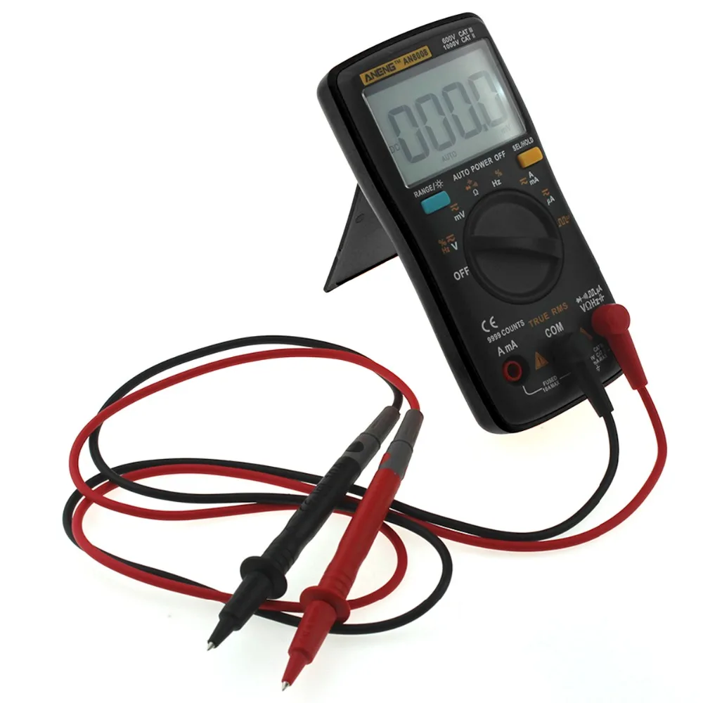 AN8008 True RMS lcd Цифровой мультиметр 9999 отсчетов квадратная волна AC DC Напряжение Амперметр Ток Ом Авто/ручная подсветка