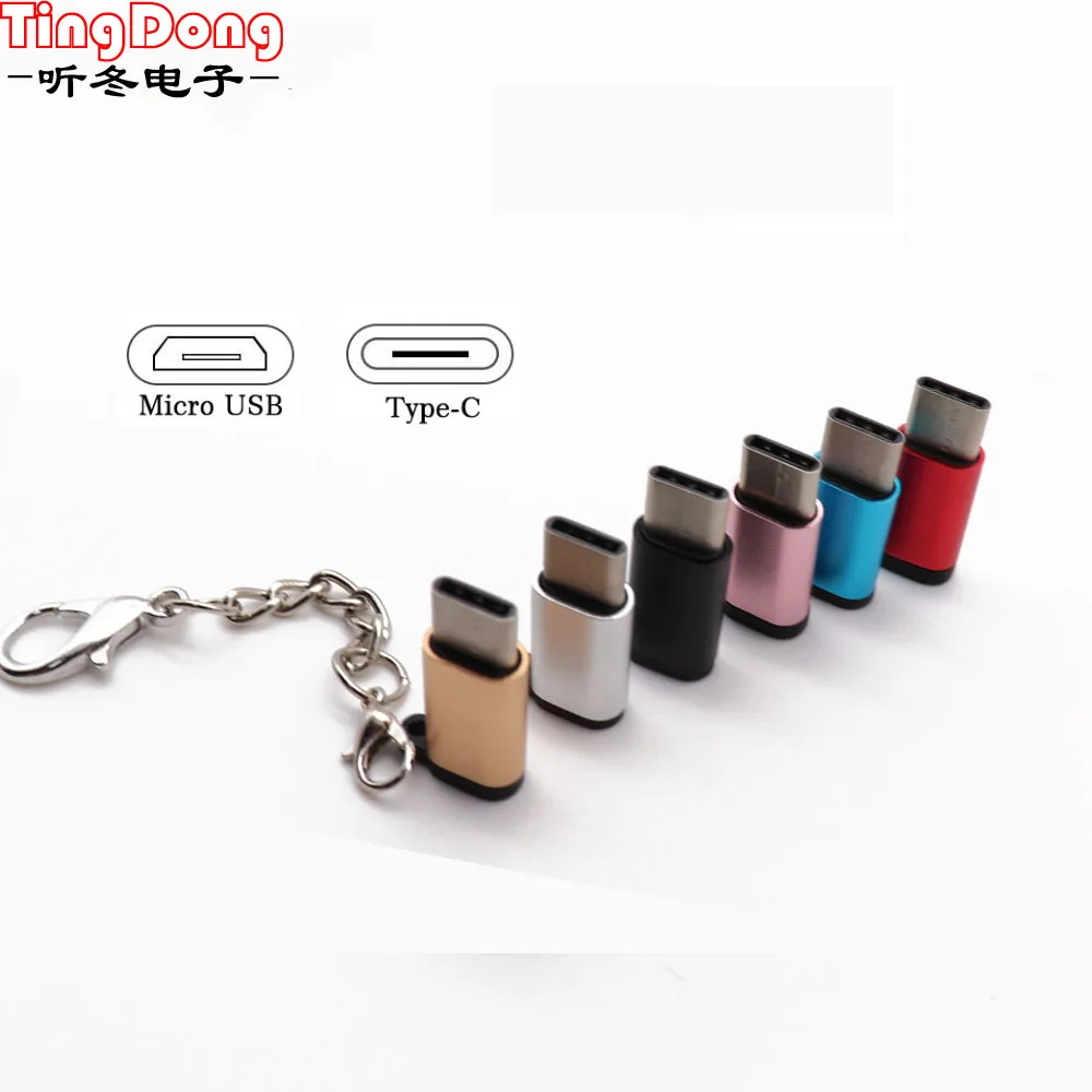 2 шт. для iPhone к Micro USB/type-C адаптер зарядного устройства женский штепсельный