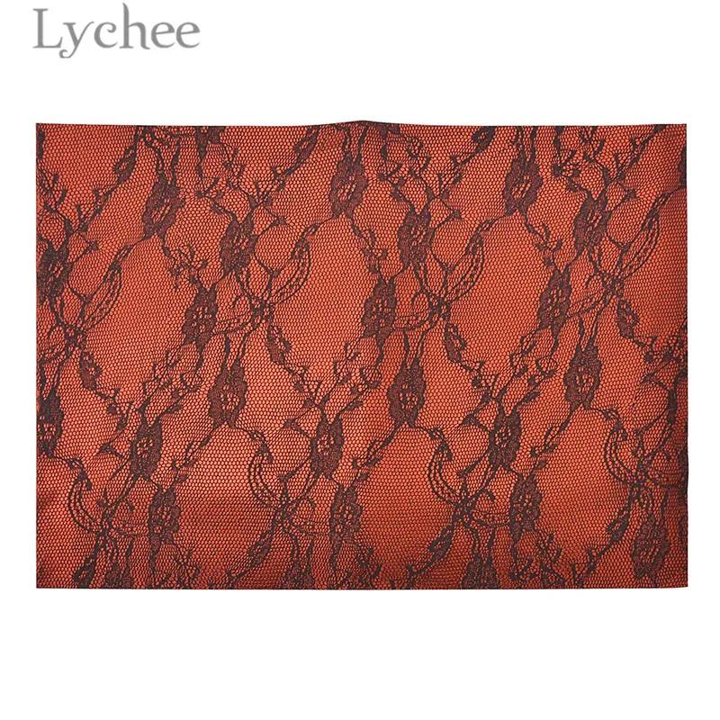 Lychee 29x21cm A4 Lace Flower Embossed Faux PVC Leather Fabric High Quality Synthetic DIY Material For Handbag Garments | Дом и сад