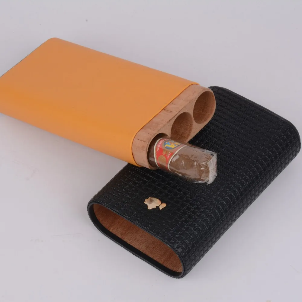 Кожаный чехол для сигар Cohiba Дорожный Чехол из кедрового дерева с 3 трубками