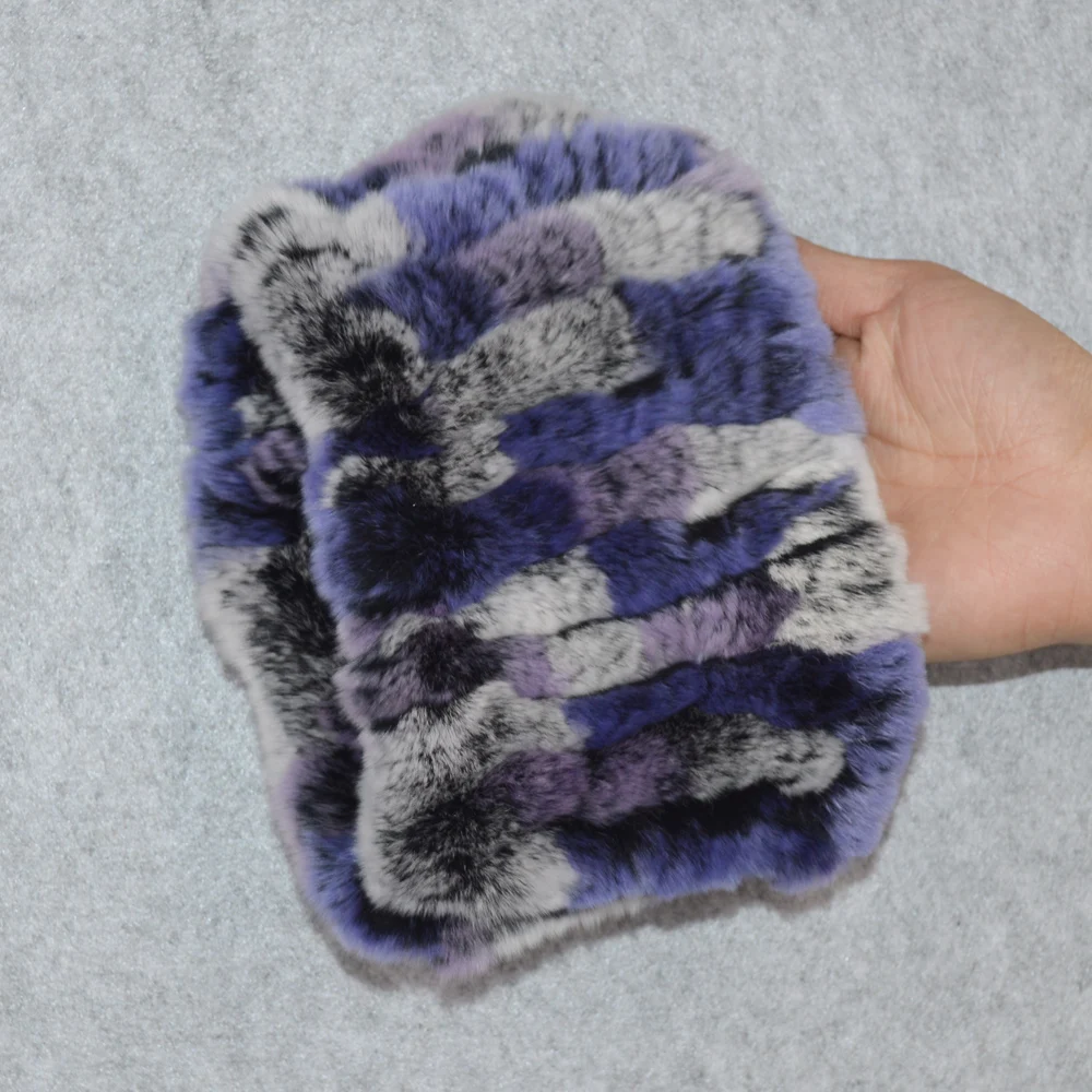 2020 Настоящий мех кролика шарф хомут Для женщин вязаная шарфы теплые мягкие